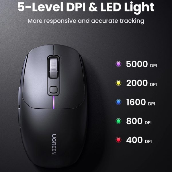 Bluetooth 5.0 USB 2.4GHz bezvadu datora pele - melna