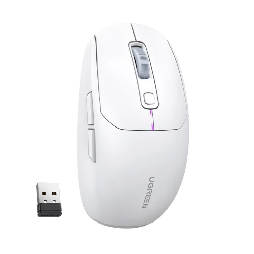 Bezvadu datora peles Bluetooth 5.0 USB 2.4GHz - balts