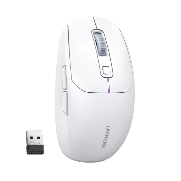 Bezvadu datora peles Bluetooth 5.0 USB 2.4GHz - balts