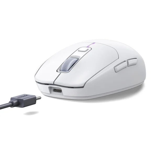 Bezvadu datora peles Bluetooth 5.0 USB 2.4GHz - balts