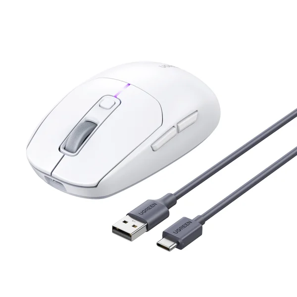 Bezvadu datora peles Bluetooth 5.0 USB 2.4GHz - balts