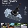 Automašīnas turētājs ar bezvadu uzlādi 15W uz ventilācijas režģi - melns
