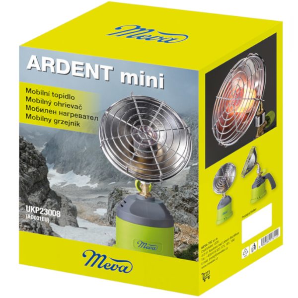 Ardent mini ceļojuma sildītājs saulains radiators gāzes kasetnes 1kW