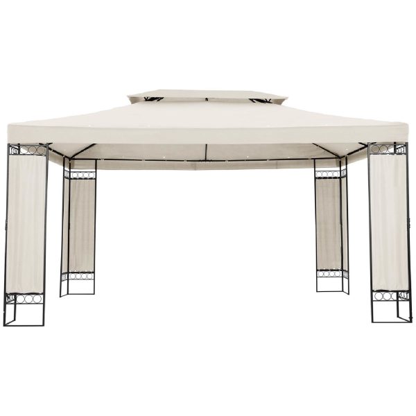 Dārza paviljons Altana telts saliek 3 x 4 x 2,6 m krēmveida