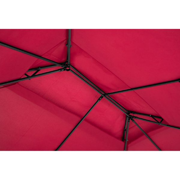 10250046-3 Dārza paviljons Altana telts saliek 3 x 4 x 2,6 m sarkanvīns