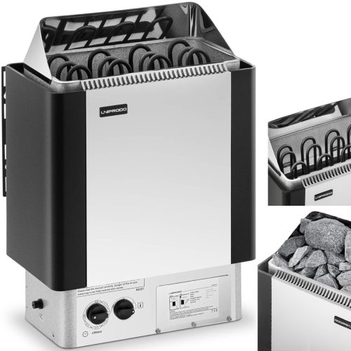 Elektriskā pirts krāsns ar iebūvētu 5-9 m3 līdz 110c 400 V 6 kW vadību