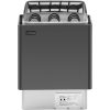 Elektriskā pirts krāsns 3-6 m3 līdz 110c 400 V 4,5 kW melna un sudraba