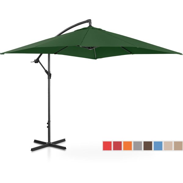 Dārza lietussargu uz kvadrātveida uzplaukuma 250 x 250 cm zaļi