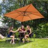 Dārza lietussargu uz kvadrātveida uzplaukuma 250 x 250 cm apelsīnu
