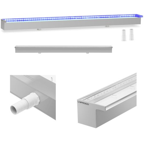 Ūdenskrituma sūļu sienas kaskāde LED dīķa 120 cm aizplūšanas dārzam 30 mm