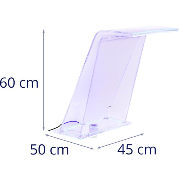 Ūdenskrituma snīpis ar LED apgaismojumu 45 cm ūdens plūsma 395 mm