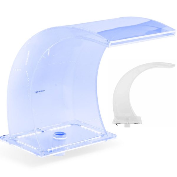 Ūdenskrituma snīpis ar LED apgaismojumu 33 cm ūdens aizplūšanai 303 mm