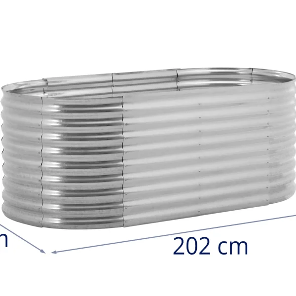 Grupas atlaide dārza plass dārzeņiem ovāla tērauda 202 x 78 x 100 cm