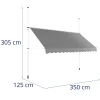 Terrace balkona nojume, ar roku rakstīts, manuāli 350 x 120 cm - pelēks