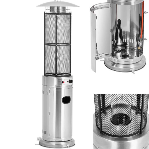 Apkures lampas gāzes terase siltuma radiators 11 kW 182 cm - sudrabs