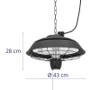 Bārberija terases apkures lampa 1500 W