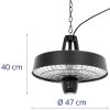 10250789-6 Terases sildīšanas lampa uz infrasarkanās puses, kas karājas ar pilotu 2100 W