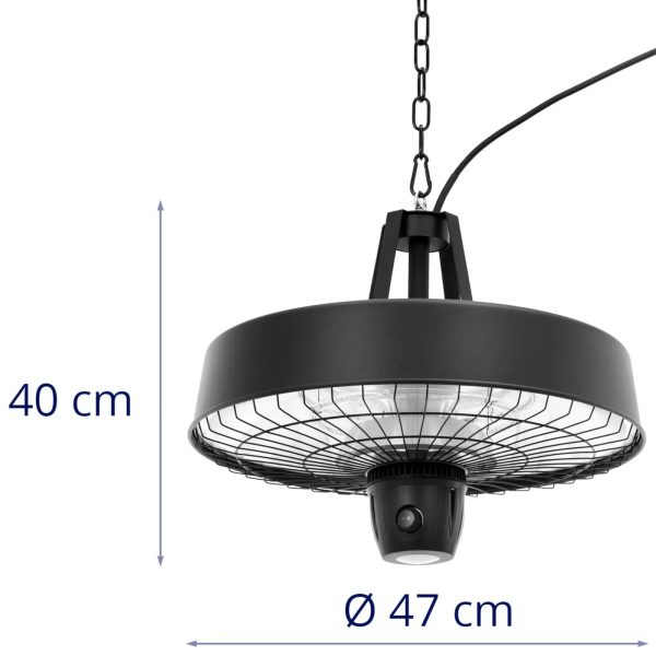 10250789-6 Terases sildīšanas lampa uz infrasarkanās puses, kas karājas ar pilotu 2100 W