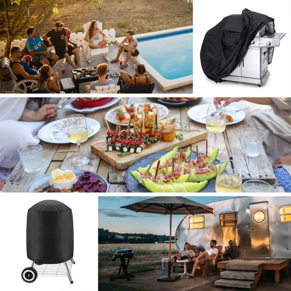 Ūdensnecaurlaidīgs barpaulīna vāka grila vāks velosipēdu motorollers L melns