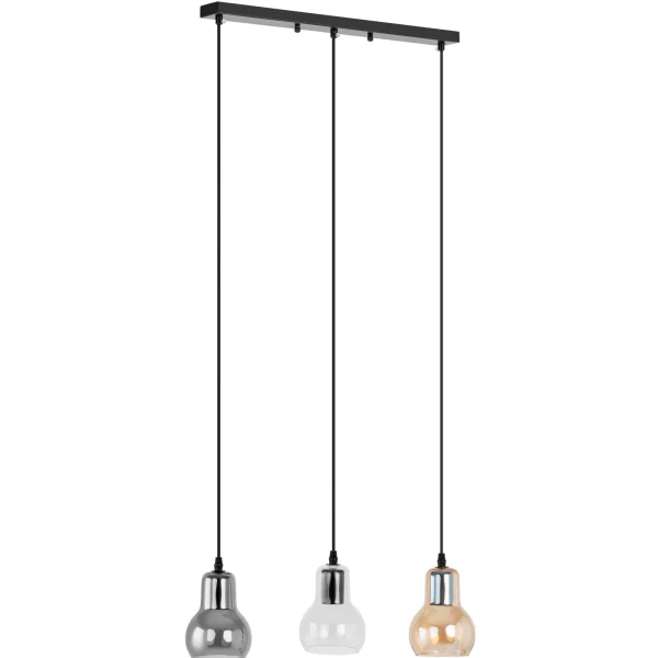 Mūsdienu griestu lampa 3 punkti E27 - stikla zvani