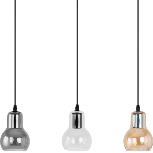 Mūsdienu griestu lampa 3 punkti E27 - stikla zvani