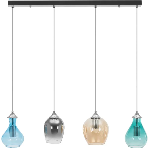 Mūsdienu griestu lampa 4 punkti E27 - stikla nokrāsas
