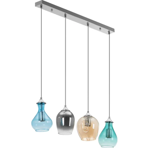 Mūsdienu griestu lampa 4 punkti E27 - stikla nokrāsas