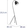 Metāla grīdas lukturis ar regulējamu abažūru E27 125 cm