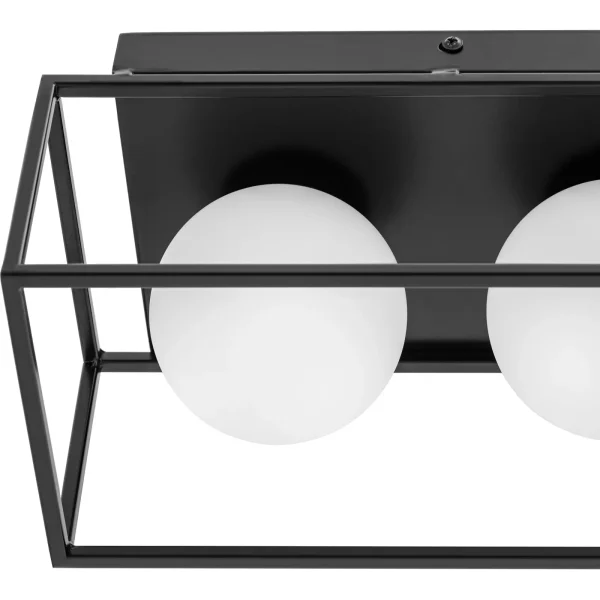 Mūsdienu griestu lampa 3 punkti E9 - stikla bumbiņas rāmī