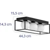 Mūsdienu griestu lampa 3 punkti E9 - stikla bumbiņas rāmī