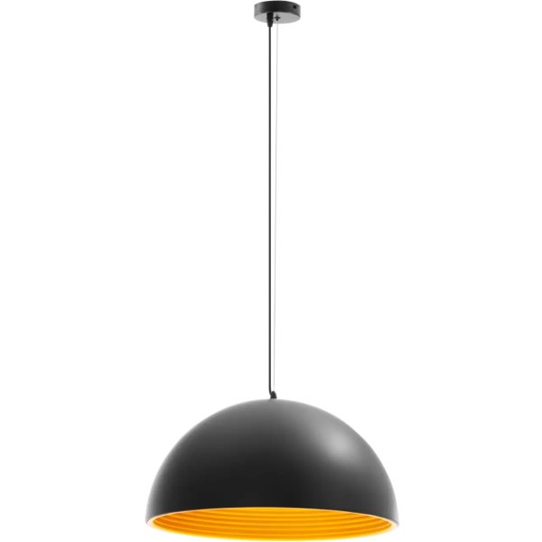 Piekārtu lampa moderna 1 punkta kupola forma - melns un zelts