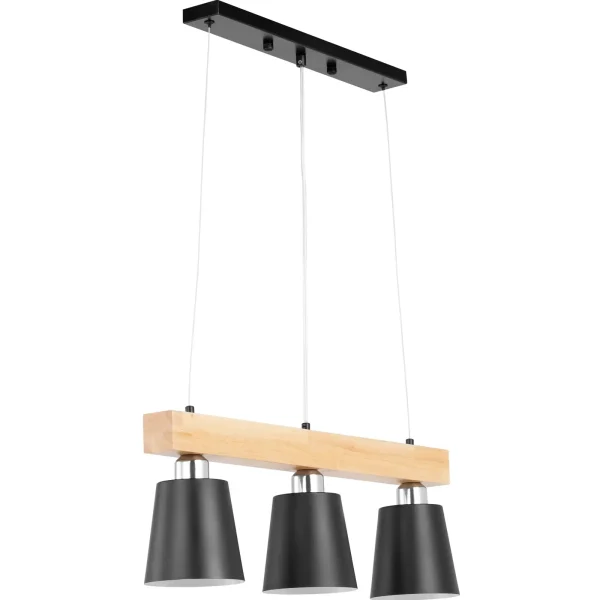 Piekārtā griestu lampa 3 punkts E27 - koka stars