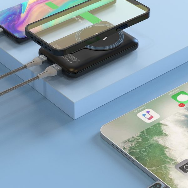 PowerBank 1000mah TGK1 ar Magsafe 15W melno stiepļu kāpni