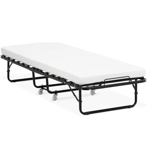 Lauka gulta salocīta ar matraci uz riteņiem līdz 150 kg 80 x 190 cm
