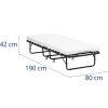 Lauka gulta salocīta ar matraci uz riteņiem līdz 150 kg 80 x 190 cm