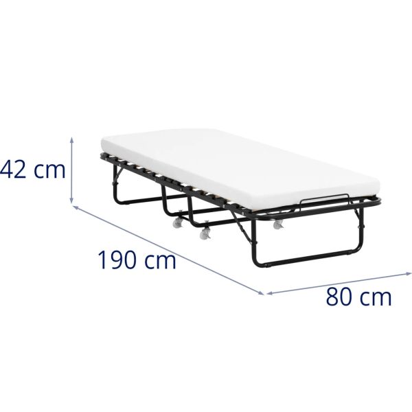 Lauka gulta salocīta ar matraci uz riteņiem līdz 150 kg 80 x 190 cm