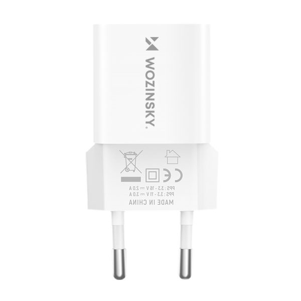 GAN QC3.0 USB-A USB-C PD 33W baltais lādētājs