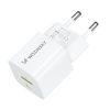 GAN QC3.0 USB-A USB-C PD 33W baltais lādētājs