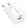 GAN QC3.0 USB-A USB-C PD 33W baltais lādētājs