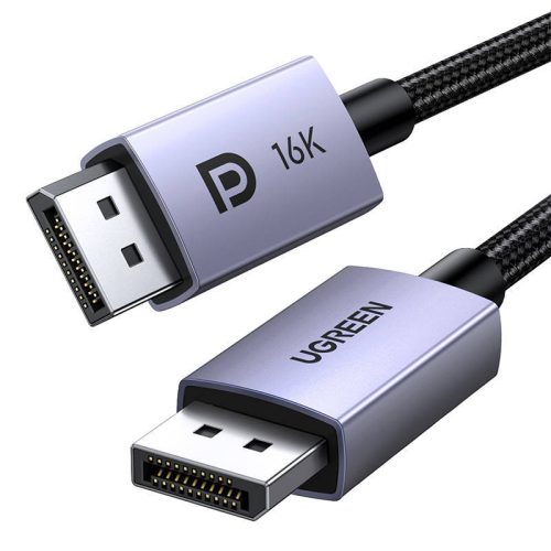 DisplayPort Cable 2.1 16k 3d redze pītā 2m pelēkā krāsā