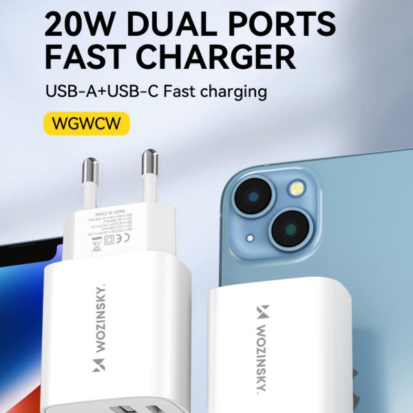 20W USB-A USB-C 100-240V USB lādētājs