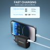 20W USB-A USB-C 100-240V lādētājs melns
