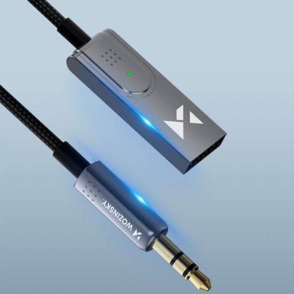Audio adapteris ar Bluetooth 5.3 uztvērēju un Aux minijack 3,5 mm un USB savienotāju