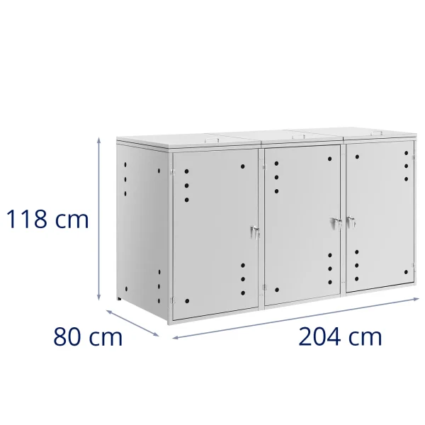 Vāka pārsega atkritumu tvertne ar ventilāciju 3 x 240 l