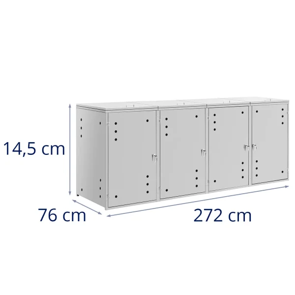 Vāka pārsega atkritumu tvertne ar ventilāciju 4 x 240 l
