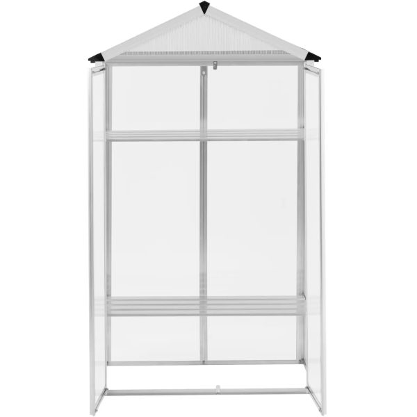 Mini siltumnīcas dārza pārbaude terases balkona 2 plauktiem 80 x 50 x 145 cm