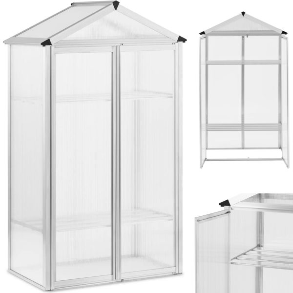 Mini siltumnīcas dārza pārbaude terases balkona 2 plauktiem 80 x 50 x 145 cm