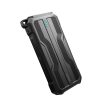 Bruņotā PowerBank 1000mah āra ar USB -C microUSB zibens kabeļiem un lukturīti - melns