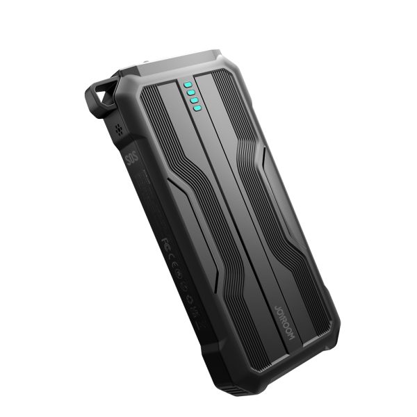 Bruņotā PowerBank 1000mah āra ar USB -C microUSB zibens kabeļiem un lukturīti - melns