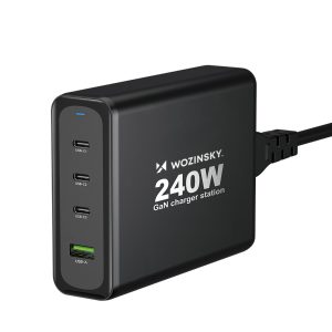 240W USB-A 3X USB-C GAN lādētājs.